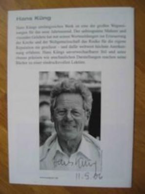 Theologe Kirchenkritiker Priester Professor Dr. Hans Küng handsigniertes Autogramm!!!