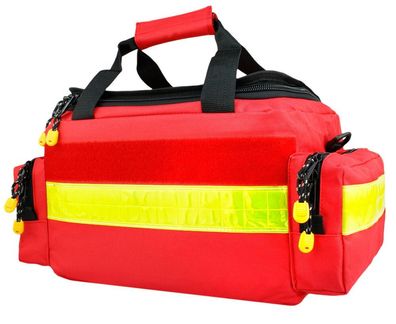 Notfalltasche DIN 13157:2021-11 Rot Nylon 450 x 240 x 200 mm gefüllt