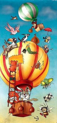 Kindertapete Tierballon 97x220 lustige Tiere Cartoon Comic Kinder Fototapete