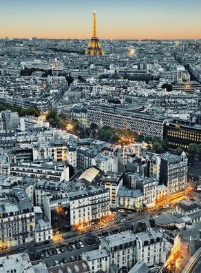 Fototapete PARIS AERIAL VIEW 183x254 Luftbild Hauptstadt Frankreich Eiffelturm