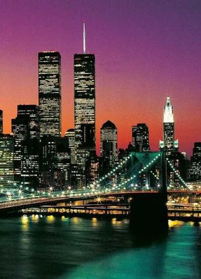 Fototapete Manhattan 183x254 Twintowers New York Hudson New York Brooklyn Bridge