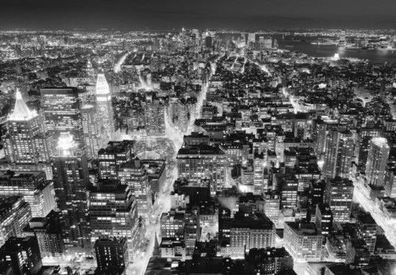 Fototapete SOUTH VIEW FROM EMPIRE STATE BLDG. 366x254 New York Manhattan USA S/ W