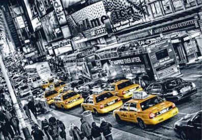 Fototapete CABS QUEUE 366x254cm yellow Taxi New York gelb Times Square Manhattan