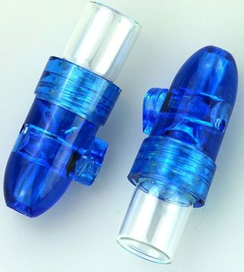 2 x Acryl Glas Dosierer Snuff Bottle Schnupfdosierer 5cm BLAU blue Typ 1G