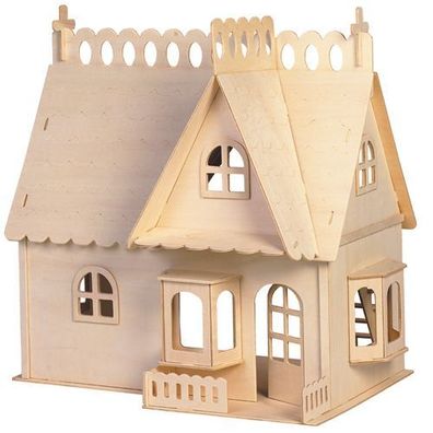 Kinder 3D Holz Puzzle Mini Puppenhaus Kinder Haus Puzzle Lernspielzeug 