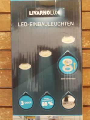 Livarno LUX® LED-Einbauleuchten Set, 3-teilig Glanzchrom-Optik IP44 Warmweiß