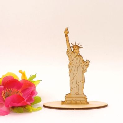 Freiheitsstatue New York Miss Liberty 10cm Minifigur Holz Statur Dekoration USA