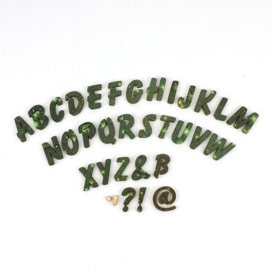21mm Grüne Holzbuchstaben Buchstaben aus Holz Basteln DIY Wassertropfen Muster