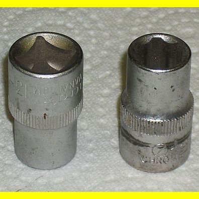 2 Stück toolcraft - Sechskantnüsse / Stecknüsse - 1/2" - 13 mm