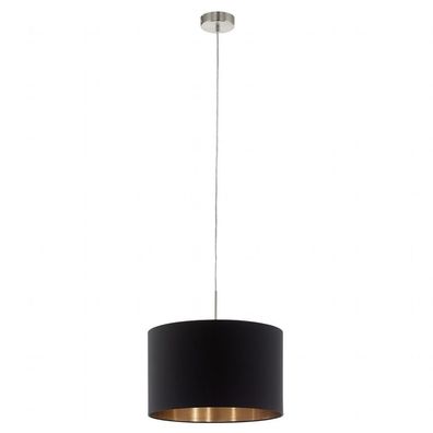 Vintage Pendelleuchte E27 Ø38cm Schwarz Hängeleuchte Stofflampe Hängelampe