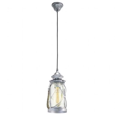 Pendelleuchte Ø14cm E27 Silber Antik Hängeleuchte Kerzenlampe Vintage Lampe