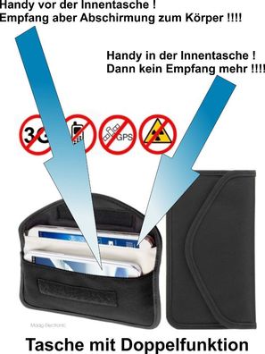 Strahlenschutz Handytasche classic schwarz Abschirm Tasche für WiFi , Bluetooth