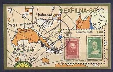 Kuba Bl 92 gest Briefmkausstellung Exfilna ´85, # mot383