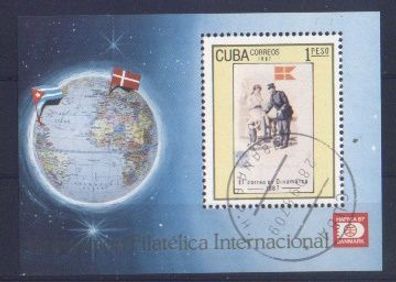 Kuba Block 100 gest Hafnia 1987, Globus # 269