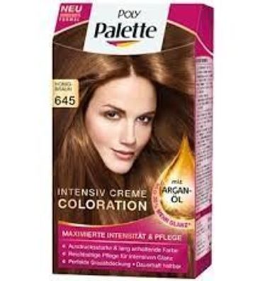 Poly Palette Haarfarbe Honig Braun 645 + Argan Öl Intensiv-Creme-Coloration