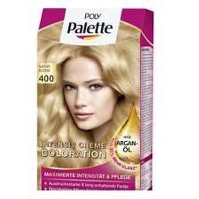 Poly Palette Haarfarbe Natur Blond 400 mit Argan Öl Intensiv-Creme-Coloration