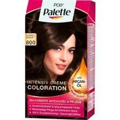 Poly Palette Haarfarbe Dunkel Braun 800 Argan Öl Intensiv-Creme-Coloration