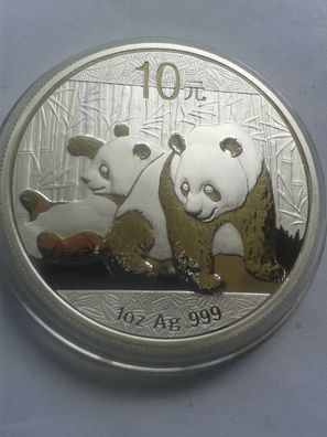 Original 10 Yuan 2010 China Panda 1 Unze 1oz. 31,1g 999er Silber in Münzdose