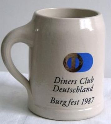 Bierkrug Diners Club Deutschland Burgfest 1987 Krug