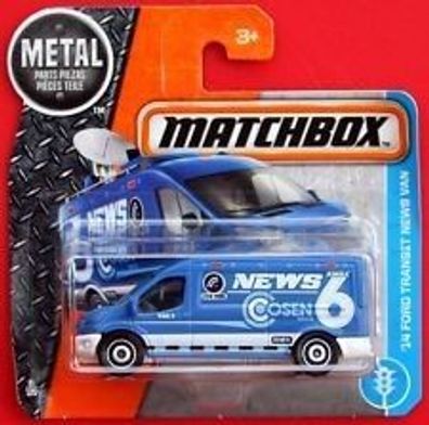 Matchbox Metal Teile Auto Fahrzeug 14 Ford Transit News Van 2016 Mattel 9/125