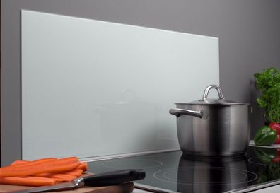 Spritzschutz Glas 40 x 80 cm weiß Glasrückwand Küche Herd Wand Waschbecken Bad