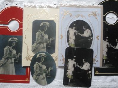 Grußkarte Sticker Topper Geschenkanhänger - Nachtkerze Hausdame - Nostalgie