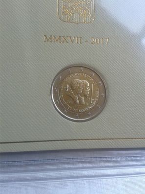 Original 2 euro 2017 Vatikan im Folder St. Petrus und Paul Heiliger Petrus