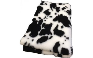 Vet Bed Hundedecke Hundebett Schlafplatz 150 x 100 cm weiß schwarz Kuh Muster