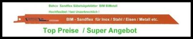 Säbelsägeblatt 5er Pack Sandflex BIM BiMetall 300mm 8 ZPZ Stahl, INOX, Alu, Metall