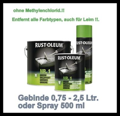 Rust-Oleum Abbeizer grüner Lackentferner für Farbe, Lack, Leim alle Materialien