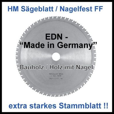 HM Sägeblatt 350x3,2x30mm 24FF Nagelfest Baukreissäge stärkeres Stammblatt !!