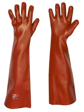 60 cm Stulpe PVC Rot Handschuh Tauchhandschuh Lackierhandschuh Fenster Tischler