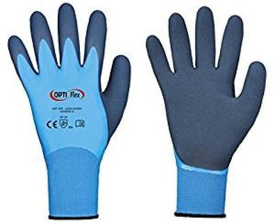 Profi Garten Handschuh 8,9,10 blau gegen Nässe Vollbeschichtet Nässehandschuh