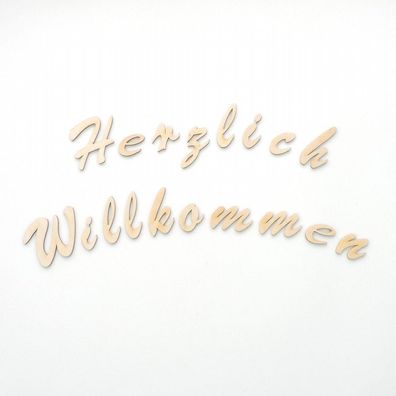 Schriftzug "Herzlich Willkommen" aus Holzbuchstaben, 5cm Wandtattoo Buchstaben