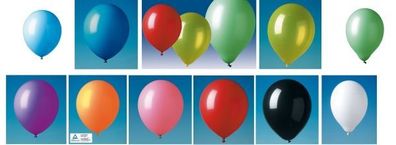 Luftballon - uni - 12 Stück/ Paket - Farben: hellblau, blau, bunt, gelb, grün, orang