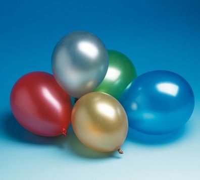 Metallic-Luftballon - 9 Stück - Farben: bunt, gold oder silber
