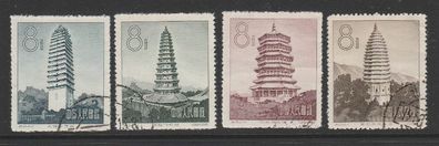 VR-China 1958 365-368 ( Alte Pagoden ) gestempelt o