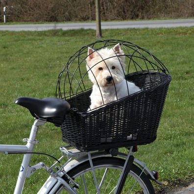 Trixie Hunde-Fahrradkorb mit Gitter 35 × 49 × 55 cm, schwarz