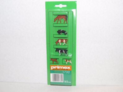 Primex 1732 - 6 Figuren - Kühe und Pferde - Ho - 1:87 - Originalverpackung