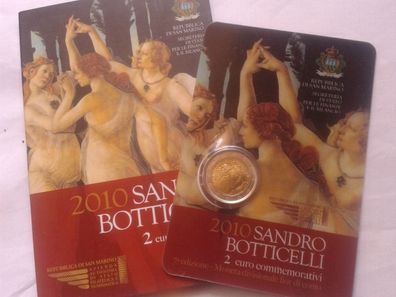 2 euro 2010 San Marino Sandro Botticelli coincard im Folder Blister