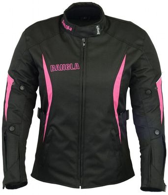 Bangla Damen Motorrad Jacke Motorradjacke Textil Schwarz Pink L 40
