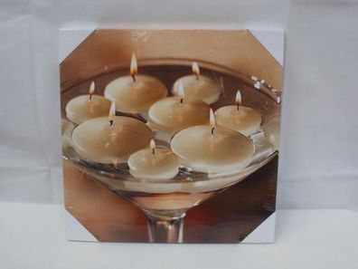 Wandbild Kerzen mit LED Beleuchtung, 30 cm