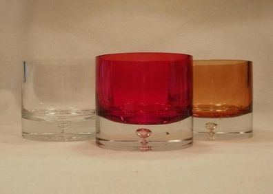 Moderne Kerzengläser in Rot, Orange-braun oder klar