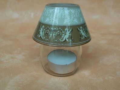 Glaslampe mit Engeln für Teelichter