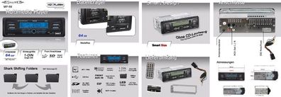 Autoradio SHARK MP69 Radio-FM MP3 USB SD EDEL MATT 4x45W ID3 mit FB. NEU & in der OVP