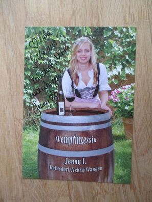Weinprinzessin Reinsdorf/ Nebra/ Wangen Jenny I. - handsigniertes Autogramm!!!
