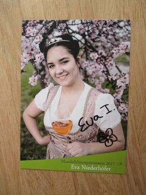 Mandelblütenprinzessin 2017/2018 Eva Niederhöfer - handsigniertes Autogramm!!!