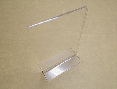T-Aufsteller Acrylglas Tischaufsteller DIN A6 Hochformat Acryl Werbeständer Ständer