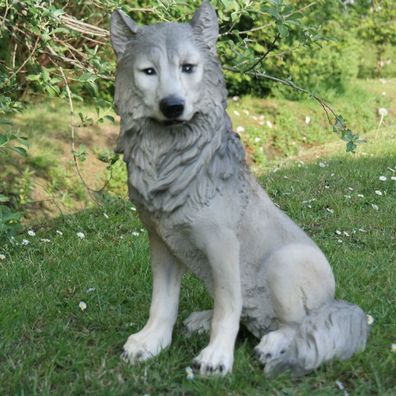 Wolf Isegrim Hund Wild Tier Gartenfigur Dekofigur Tierfigur Skulptur