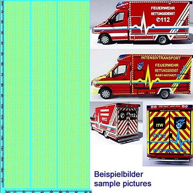 Hot Rod Garage Decals schwarz-rot-weiß 1:43 Decal Abziehbilder